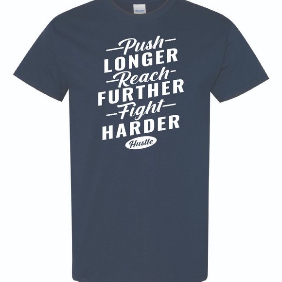 Mens Short Sleeve T-shirt -  Reach Further -  Navy - Picture 2 of 2